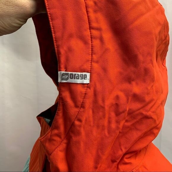 ORAGE youth unisex winter ski jacket hooded 14 XL orange light blue - Picture 7 of 15